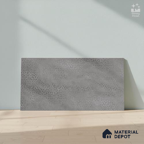 Patterned Wall Tile TL 06515 B  SR GL 8080 Dark 24 inch x 12 inch Ceramic Glossy Finish - 8 mm | Suitable for Accent / Feature Walls, Bathroom, Kitchen Wall & Backsplashes | Please Expect a Slight Variation of Pattern
