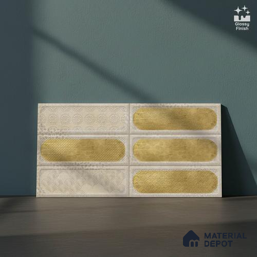 Faux Subway Wall Tile TL 06515 C  SR GL 8084 Highlighter 24 inch x 12 inch Ceramic Glossy Finish - 8 mm | Suitable for Accent / Feature Walls, Bathroom, Kitchen Wall & Backsplashes | Please Expect a Slight Variation of Pattern