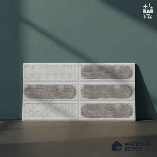Faux Subway Wall Tile TL 06515 E  SR GL 8086 Highlighter 24 inch x 12 inch Ceramic Glossy Finish - 8 mm | Suitable for Accent / Feature Walls, Bathroom, Kitchen Wall & Backsplashes | Please Expect a Slight Variation of Pattern