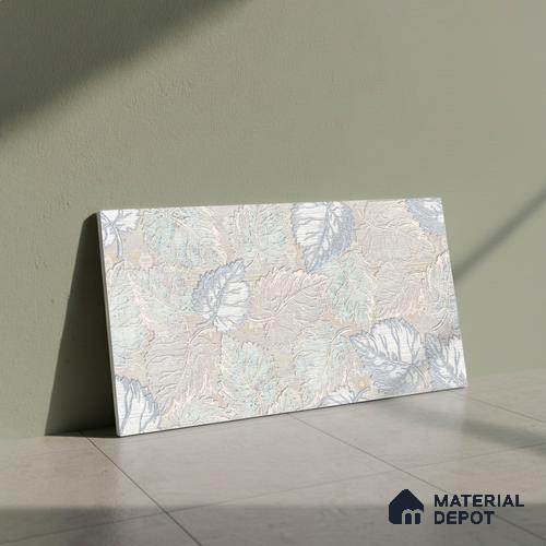 Floral Wall Tile TL 06504 24 inch x 12 inch Ceramic Sugar Finish - 8 mm | Suitable for Accent / Feature Walls & Bathroom Wall | Please Expect a Slight Variation of Pattern