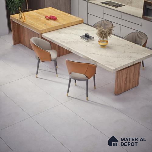 Cement Look Wall & Floor Tile TL 06643 B Castella Pearl 4 ft x 2 ft Vitrified Matte Finish - 9 mm | (Random 7) | Suitable for Living Room, Bedroom, Bathroom, Kitchen, Office, Elevation & Dining