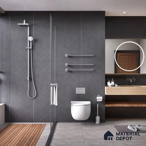 Highlighter Wall Tile TL 06643 C Castella Graphite Hexa 4 ft x 2 ft Vitrified Matte Finish - 9 mm | (Random 7) | Suitable for Living Room, Bedroom, Bathroom, Kitchen, Office, Elevation & Dining