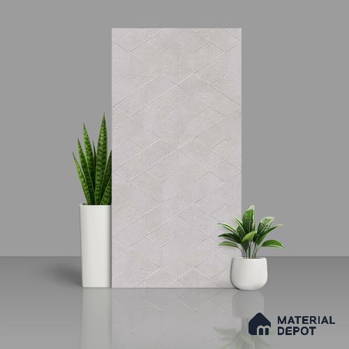 Cement Wall Tile TL 06643 Castella Pearl Hexa 4 ft x 2 ft Vitrified Matte Finish - 9 mm | (Random 7) | Suitable for Living Room, Bedroom, Bathroom, Kitchen, Office, Elevation & Dining