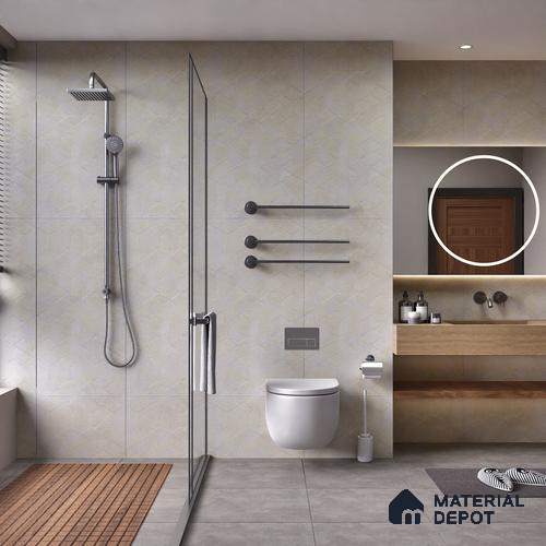 Cement Wall Tile TL 06643 Castella Pearl Hexa 4 ft x 2 ft Vitrified Matte Finish - 9 mm | (Random 7) | Suitable for Living Room, Bedroom, Bathroom, Kitchen, Office, Elevation & Dining