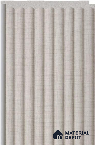 Linen Beige Fabric Louver PN 02714 E 8 ft x 5 inch Charcoal Panel - 12 mm | Suitable for Feature Wall, TV Unit & Living Room | Width is Subjected to 5% Variation