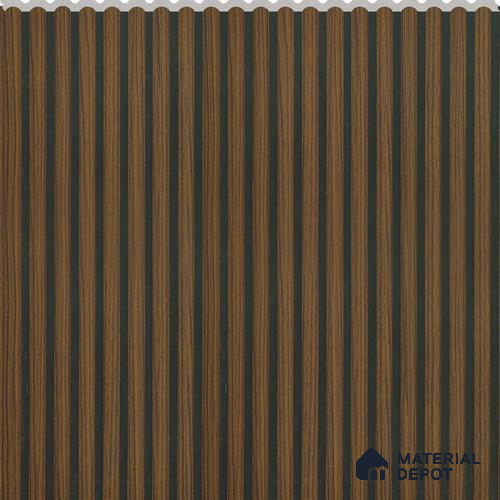 Ebony Walnut Wooden Louver PN 02732 K 9.5 ft x 12 inch Charcoal Panel - 7 mm | Suitable for Feature Wall, TV Unit & Living Room | Width is Subjected to 5% Variation