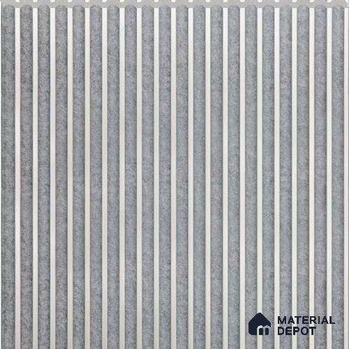 Frosted Steel Stone Louver PN 02732 B 8 ft x 12 inch Charcoal Panel - 7 mm | Suitable for Feature Wall, TV Unit & Living Room | Width is Subjected to 5% Variation