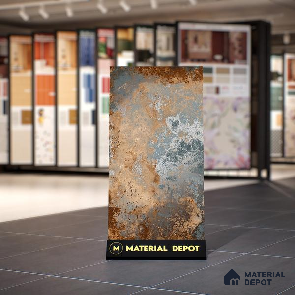 Metallic Floor & Wall Tile TL 06496 B Ferro Rust 4 ft x 2 ft Vitrified Matte Finish - 9 mm | Suitable for Living Room, Bedroom, Kitchen & Bathroom