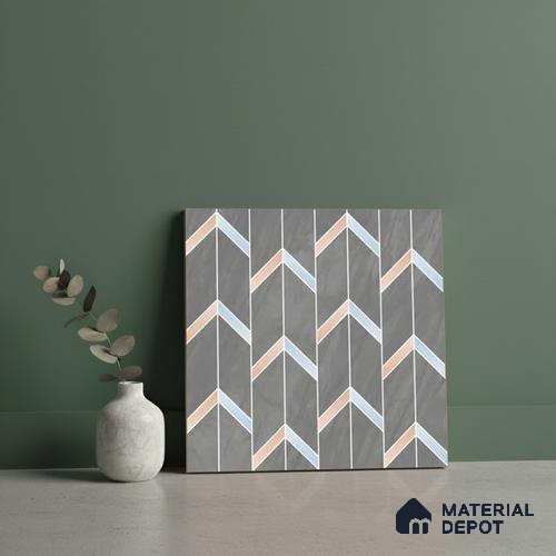 Wall & Floor Tile TL 10041 | CRV-96 | 1 ft x 1 ft  Finish Ceramic Tile - 10 mm | Suitable for Living Room, Bedroom, Bathroom & Kitchen | Please Expect a Slight Variation of Pattern