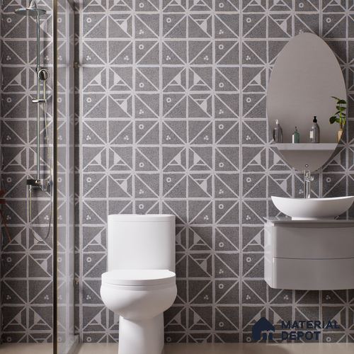 Patterned Wall & Floor Tile TL 06610 Orenate Retro Decor 2 ft x 2 ft Vitrified Matte Finish - 9 mm | Suitable for Living Room, Balcony, Courtyard | Please Expect a Slight Variation of Pattern