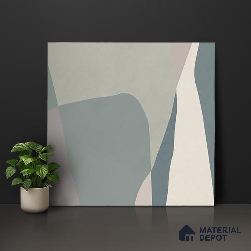 Moroccan Wall & Floor Tile TL 06608 Shapes Gray 2 ft x 2 ft Vitrified Matte Finish - 9 mm | Suitable for Living Room, Balcony, Courtyard | Please Expect a Slight Variation of Pattern
