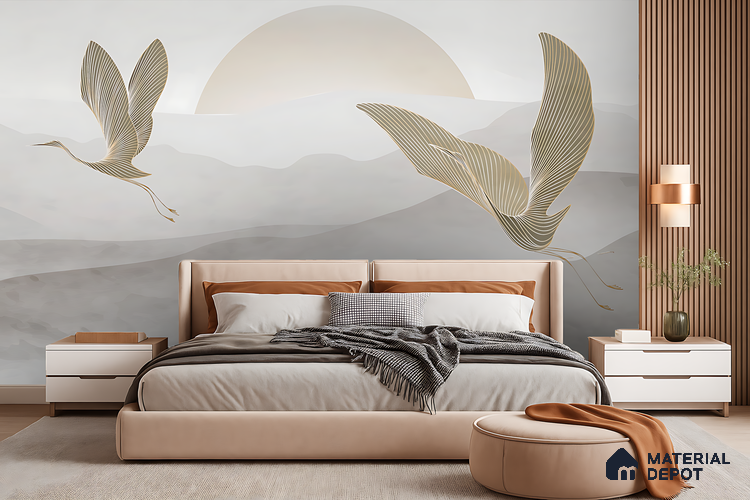 Silent Horizon Daisy Spectrum | WP 04127 B Non Woven Matte Finish Abstract Style Premium Customized size Wallpaper | 150 GSM WP01MTF Paper | (MOQ = 30 Sq. Ft.)