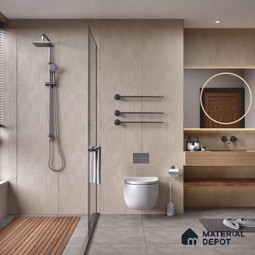Highlighter Wall Tile TL 08031 B Saga Beige Barcode 4 ft x 2 ft Vitrified Matte Finish - 9 mm | Suitable For Living Room, Bedroom, Dining Area
