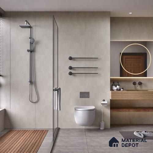 Highlighter Wall Tile TL 08031 D Sage Mist Barcode 2 ft x 2 ft Vitrified Matte Finish - 9 mm | Suitable For Living Room, Bedroom, Dining Area