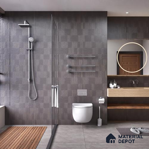 Highlighter Wall Tile TL 08031 H Saga Charcoal Barcode 4 ft x 2 ft Vitrified Matte Finish - 9 mm | Suitable For Living Room, Bedroom, Dining Area