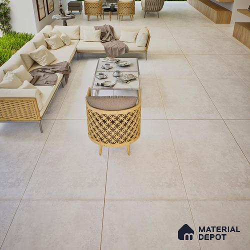 Stone Wall & Floor Tile TL 07196 Oxy Bianco 2 ft x 4 ft Vitrified Matte Finish - 9 mm | Suitable For Living Room, Bedroom, Dining Area