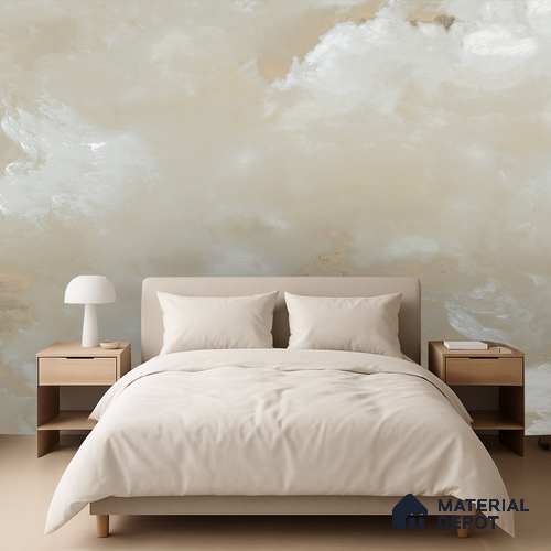 Cloud Veil Vintage Sketch | WP 04157 B Non Woven Matte Finish Abstract Style Premium Customized size Wallpaper | 150 GSM WP01MTF Paper | (MOQ = 30 Sq. Ft.)