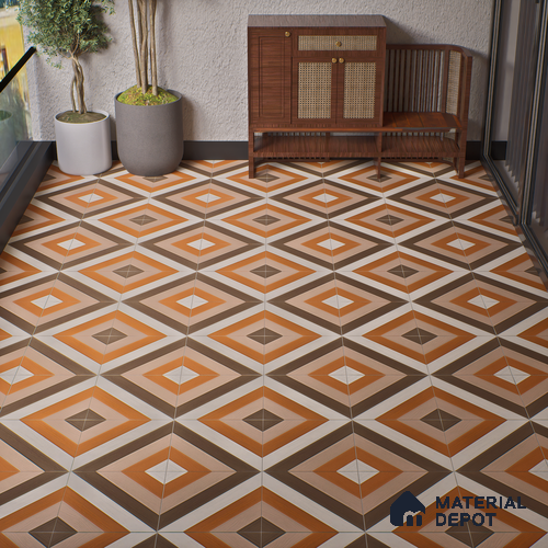 TL 01589 Brown & White 16 x 16 inch Matte Finish Vitrified Parking Floor Tile - 12 mm | Pattern Alignment May Vary | 2-3 mm Spacer is Mandatory