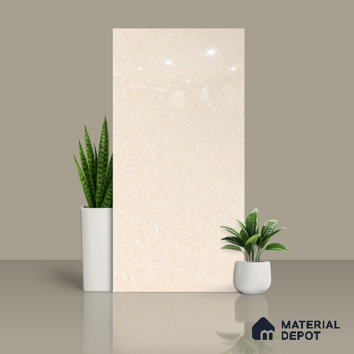 Marble Floor & Wall Double Charge Tile | TL 05556 Tesla Gold 4 ft x 2 ft Glossy Finish Vitrified Tile | Suitable For Living Room, Bedroom, Kitchen