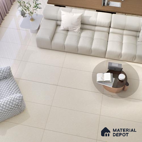 Marble Floor & Wall Double Charge Tile | TL 05556 Tesla Gold 4 ft x 2 ft Glossy Finish Vitrified Tile | Suitable For Living Room, Bedroom, Kitchen