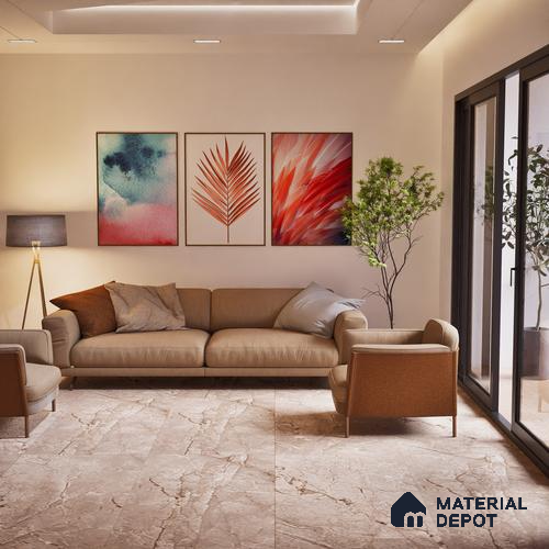 TL 02221 1 Harmony Brown 4 ft x 2 ft Carving Matte Finish Vitrified Tile - 9 mm (Random 3)