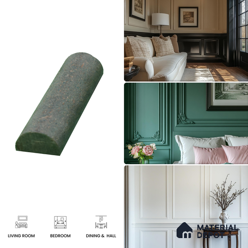 DIY Unfinished HDHMR Designer Paintable Wainscot French Wall Moulding Greenova PM 00298 | 8 ft x 18 mm x 12 mm | Nail & Adhesive Installation