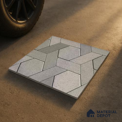 TL 07541 B Geometric Stone 16 x 16 inch Anti Skid Matte Finish Vitrified Floor Tile - 12 mm | Pattern Alignment May Vary | 2-3 mm Spacer is Mandatory