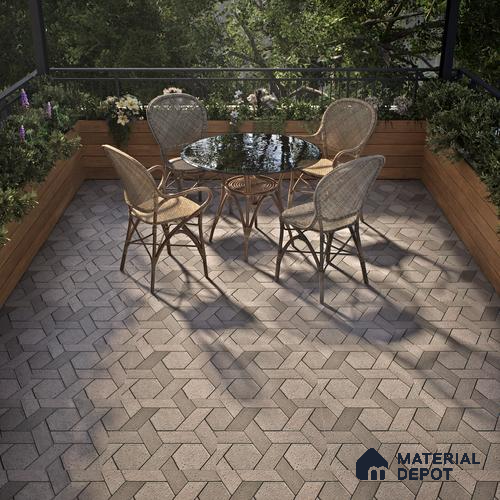 TL 07541 B Geometric Stone 16 x 16 inch Anti Skid Matte Finish Vitrified Floor Tile - 12 mm | Pattern Alignment May Vary | 2-3 mm Spacer is Mandatory