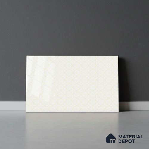 Patterned Wall Tile TL 02427 C Light Pastel Cream 18 x 12 inch Glossy Finish Ceramic Tile - 7 mm