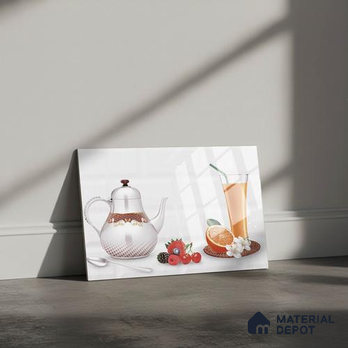TL 02429 B Highlighter 2 Ice White & Orange 18 x 12 inch Glossy Finish Ceramic Wall Tile - 7 mm