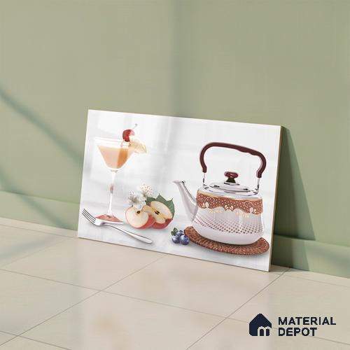 TL 02429 A Highlighter 1 Ice White & Brown 18 x 12 inch Glossy Finish Ceramic Wall Tile - 7 mm