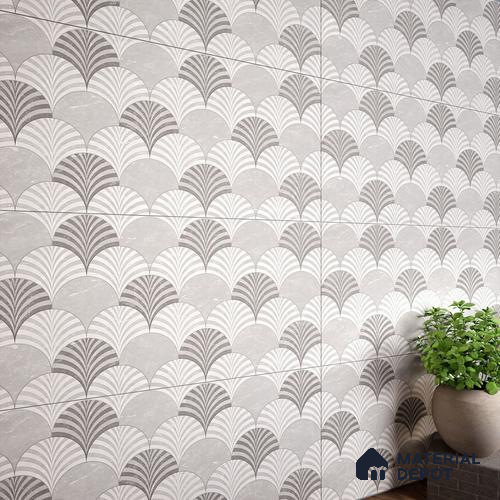 Grey Highlighter Wall Tile TL 11004 Gravier Smoky Quartz Decor 2 ft x 4 ft Vitrified Carving Matte Finish - 9 mm | Suitable for Living Room, Bedroom, Bathroom