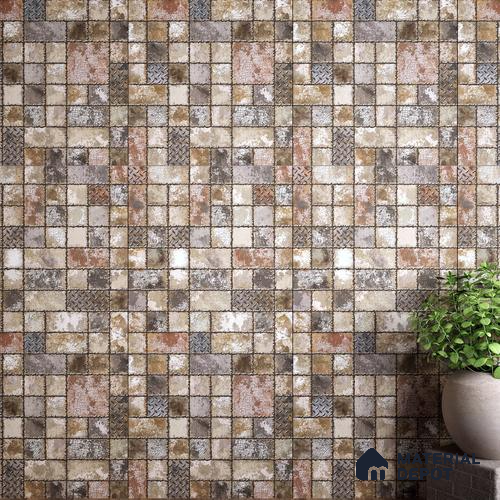 Punch Wall Tile TL 05736 Vitara Copper Rust 4 ft x 2 ft Vitrified Matte Finish - 9 mm | Suitable for Living Room, Bedroom, Bathroom & Foyer
