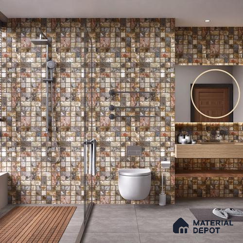 Punch Wall Tile TL 05736 Vitara Copper Rust 4 ft x 2 ft Vitrified Matte Finish - 9 mm | Suitable for Living Room, Bedroom, Bathroom & Foyer