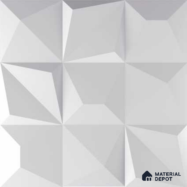 3D Wall Tile TL 01433 A Dusk White 300 x 300 mm Ceramic Glazed Matte Finish Tile - 9 mm