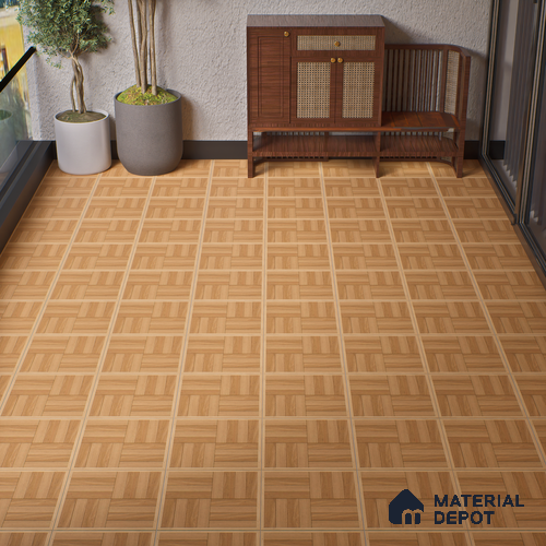 Parking Floor Tile TL 00880 Beige | 16 x 16 inch | Anti Slip Matte Finish Heavy Duty Vitrified Tile - 12 mm | Suitable For High Traffic Areas, Terrace, Balcony | Pattern Alignment May Vary | 2-3 mm Spacer is Mandatory