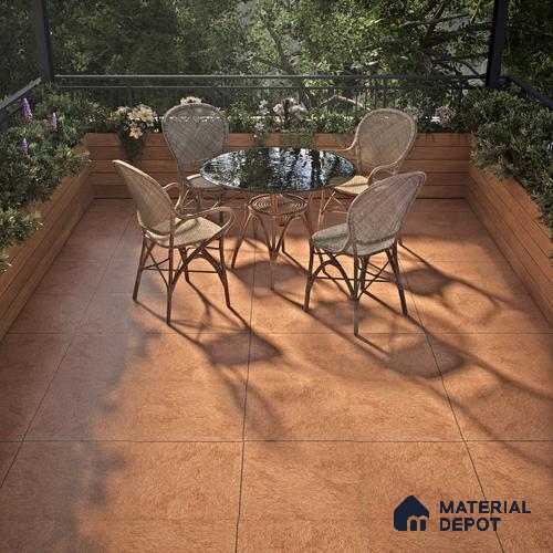 Budget Friendly Stone Look Value for Money Parking Stone Punch Floor Tile 16 x 16 inch | TL 00875 A | Vitrified Matte Finish Tile - 12 mm | Suitable For Parking, Outdoor, Balcony & Terrace | Pattern Alignment May Vary | 2-3 mm Spacer is Mandatory
