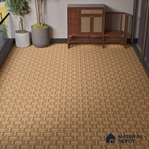 Parking Floor Tile TL 00879 A Oragnic Brown | 16 x 16 inch | Anti Skid Matte Finish Heavy Duty Vitrified Tile - 12 mm | Suitable For High Traffic Areas, Terrace, Balcony | Pattern Alignment May Vary | 2-3 mm Spacer is Mandatory