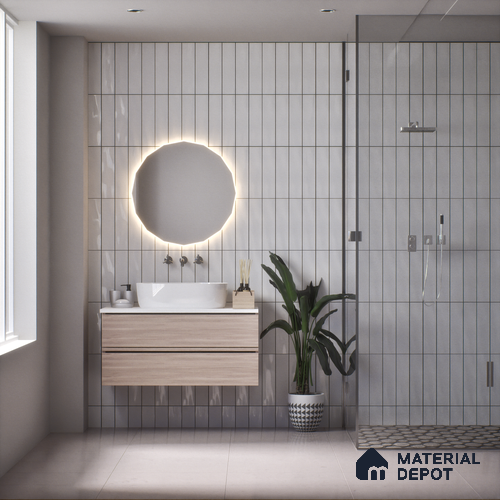Subway Wall Tile TL 04967 D El Clasico Plain Fog White 12 x 4 inch Ceramic Glossy Finish - 7.5 mm | Suitable for Highlighter Walls, Foyer, Bathroom, Kitchen Wall & Backsplashes