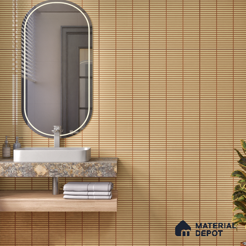 Faux Subway Wall Tile TL 05004 J Cinthia Kitkat Saffron Yellow 1 ft x 1 ft Ceramic Glossy Finish - 9.5 mm | Suitable for Highlighter Walls, Foyer, Bathroom, Kitchen Wall & Backsplashes | Please Expect a Slight Variation of Pattern