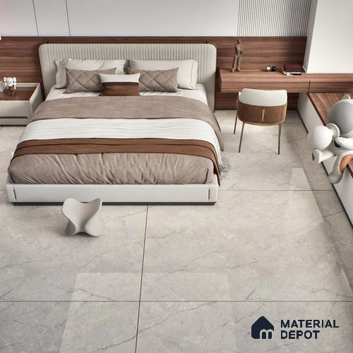 TL 02266 Lead Grey 6 ft x 4 ft Glossy Finish Endless Vitrified Wall & Floor Tile - 9 mm | Adhesive and Spacers Must be Used During Installation