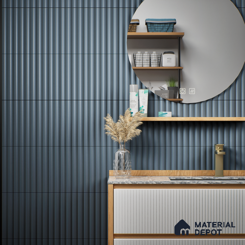 Subway Fluted Wall Tile TL 04963 I Brillo Paprica Ash 12 x 3 inch Ceramic Matte Finish - 6.5 mm | Suitable for Highlighter Walls, Foyer, Bathroom, Kitchen Wall & Backsplashes