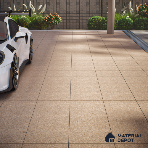 Parking Floor Tile TL 02332 B Dark 16 x 16 inch Vitrified Anti Skid Matte Finish Heavy Duty Tile - 12 mm | Suitable For Outdoor, Heavy Traffic Areas | Pattern Alignment May Vary | 2-3 mm Spacer is Mandatory