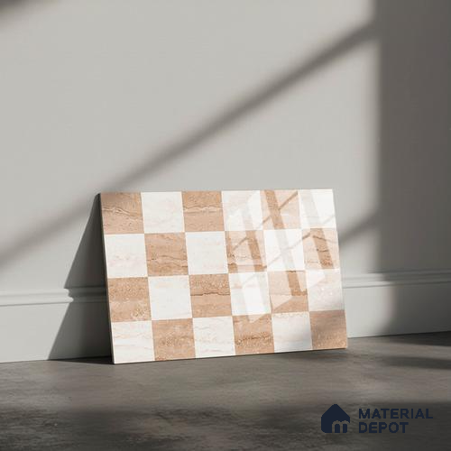 TL 02423 C Highlighter Earth Brown & Cream 18 x 12 inch Glossy Finish Ceramic Wall Tile - 7 mm