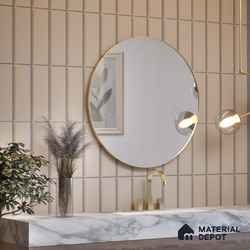 TL 03756 Light Khakhi Plain 300x100 mm Glossy Finish Ceramic Wall Subway Tile - 8 mm