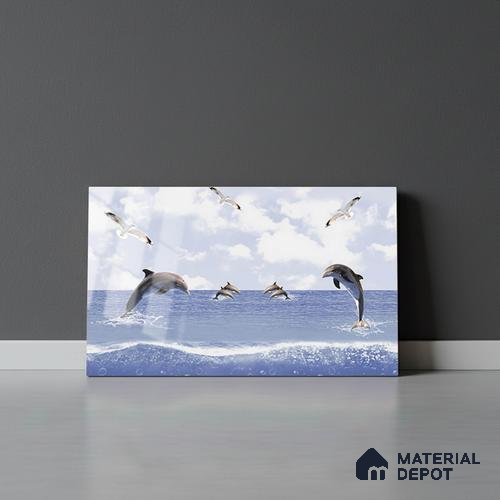 TL 02434 B Highlighter 1 Ocean Blue 18 x 12 inch Glossy Finish Ceramic Wall Tile - 7 mm