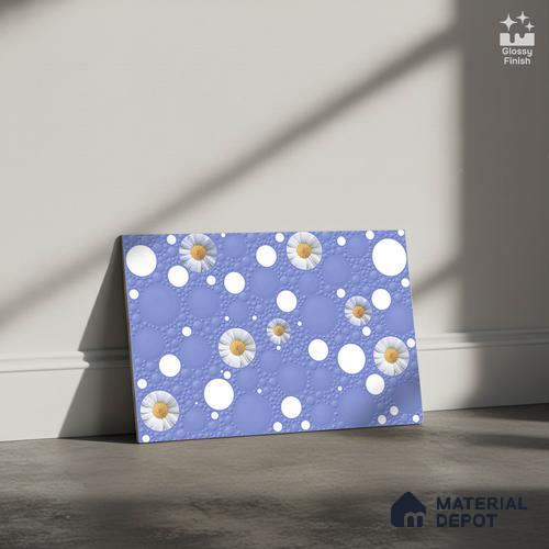 Highlighter Wall Tile TL 02425 B Dark Aqua Blue & White 18 x 12 inch Glossy Finish Ceramic Wall Tile - 7 mm