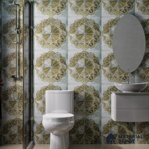 Moroccan Wall & Floor Tile TL 00890 B Liner Grey Decor 2 ft x 2 ft Carving Matte Finish Vitrified Tile - 9 mm | Suitable For Kitchen, Bathroom, Dining Area | Please Expect a Slight Variation of Pattern