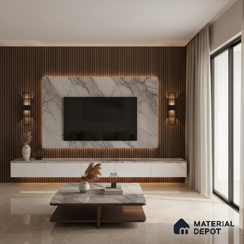 Ferrero 1B 0726 Copper Veil 8 ft x 4 ft Lazer Marble Series High Gloss Finish Acrylic Laminate - 1.5 mm (LM 01116) | Matching Edgeband Code - 726 |  Suitable for TV Unit, Wardrobe, Kitchen Cabinets