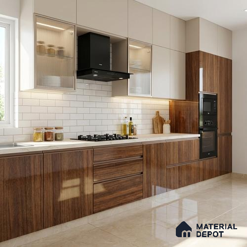 Wooden Look 715 8 ft x 4 ft Wooden Series High Gloss Finish Acrylic Laminate - 1.5 mm | Suitable for TV Unit, Wardrobe, Kitchen Cabinets